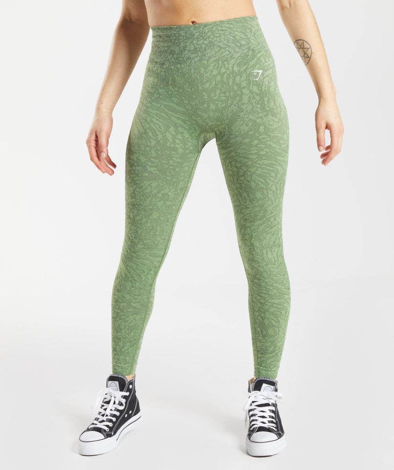 Legginsy Gymshark Adapt Animal Seamless Damskie Zielone | PL 972LDV